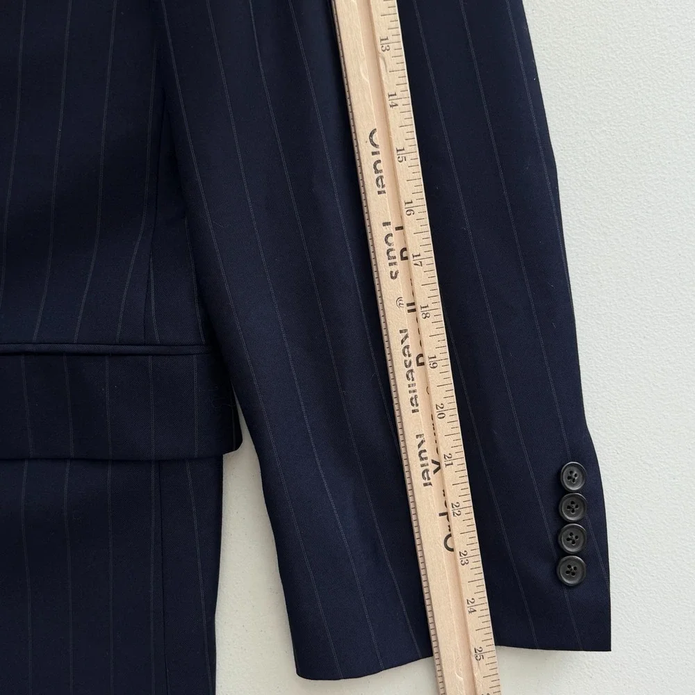 Brooks Brothers Blazer Mens 46R Navy Stripe Wool 1818 Madison Vitale Italy Made